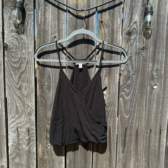 American Eagle Black Racerback Wrap Front Cami/ Tank top hip length xxs - Picture 1 of 13